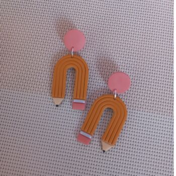 Best Teacher Ever Pencil Earrings And Gift Card, 2 of 2