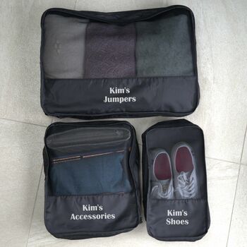 Personalised Travel Packing Clothes Organiser Set, 2 of 7
