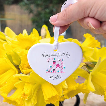 21st Birthday Heart Shaped Ceramic Keepsake Gift, 4 of 4