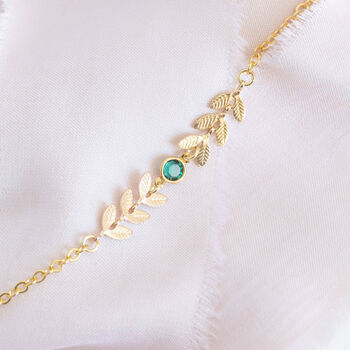 Delicate Gold Or Silver Plated Vine Birthstone Bracelet, 7 of 12