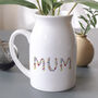 Personalised Floral Lettering Ceramic Vase, thumbnail 1 of 7